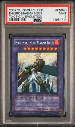 Elemental Hero Magma Neos TAEV-EN043 1st Edition Secret Rare Yugioh PSA 9 *719 - Image 1