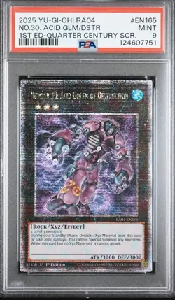 Number 30: Acid Golem Of Destruction RA04-EN249 1st Edition QCSR Yugioh PSA 9 - Image 1