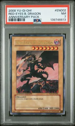 2008 YU-GI-OH! ANV PACK #EN002 RED-EYES B. DRAGON PSA 7 - Image 1