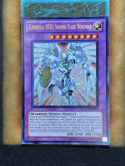 Yugioh Elemental HERO Shining Flare Wingman LCGX-EN050 Secret Rare NM - Image 1