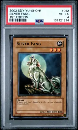 2002 YU-GI-OH! STARTER DECK: YUGI 1ST ED #012 SILVER FANG PSA 4 - Image 1