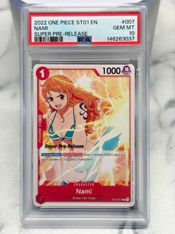 ONE PIECE NAMI 2022 SUPER PRE-RELEASE PSA 10 GEM MINT #007 ST01-007 ENGLISH - Image 1