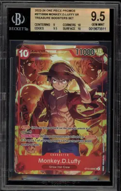 One Piece CCG Monkey.D.Luffy Treasure Boosters Set Promo ST10-006 BGS 9.5 - Image 1