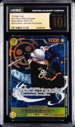 2024 ONE PIECE ROYAL BLOOD JPN SECRET RARE ALT ART TRAFALGER LAW CGC 10 PRISTINE - Image 1