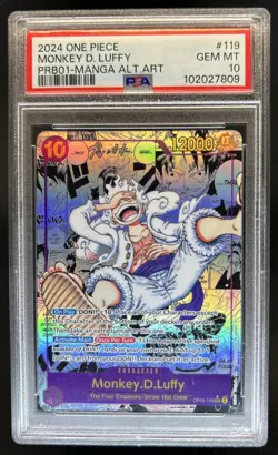 2024 One Piece The Best V1 Monkey D Luffy Manga Alt Art #OP05-119 PSA 10 - Image 1