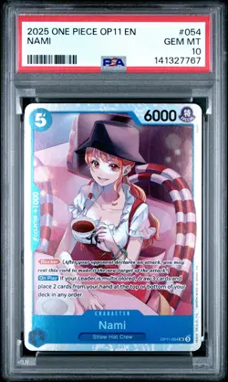 2025 ONE PIECE OP11-A FIST OF DIVINE SPEED #054 NAMI PSA 10 - Image 1