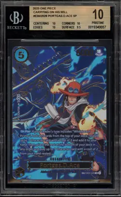 One Piece CCG Portgas.D.Ace Carrying on His Will SP EB02-028 BGS 10 Pristine - Image 1
