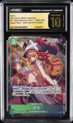 2023 ONE PIECE JPN SUPER RARE ALT ART #OP02-036 NAMI CGC 10 PRISTINE - Image 1
