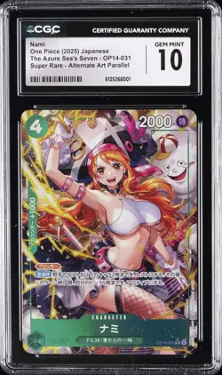 2025 ONE PIECE JPN AZURE SEA'S SEVEN SUPER RARE-ALT. ART NAMI CGC 10 GEM MINT - Image 1