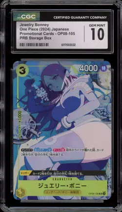 One Piece CCG Jewelry Bonney PRB Storage Bx. Japanese Promo OP08-105 CGC 10 - Image 1