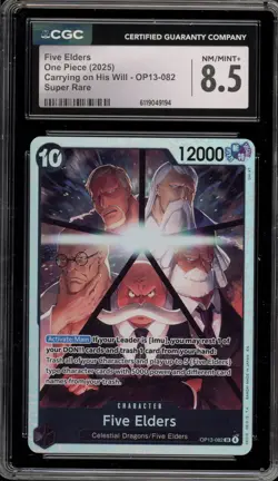 One Piece CCG Five Elders Carrying on His Will SR OP13-082 CGC 8.5 - Image 1
