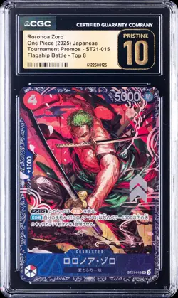 2025 ONE PIECE TOURNAMENT PROMOS JPN TOP 8 RORONOA ZORO CGC 10 PRISTINE - Image 1