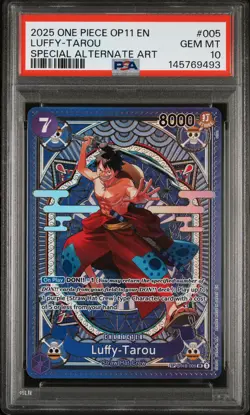 2025 ONE PIECE OP11-A FIST OF DIVINE SPEED #005 LUFFY-TAROU PSA 10 - Image 1