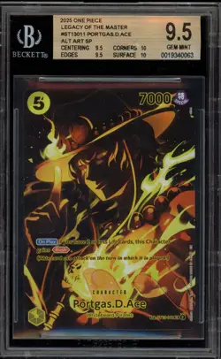 One Piece CCG Portgas.D.Ace Legacy of the Master Alt Art ST13-011 BGS 9.5 - Image 1