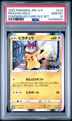 2022 POKEMON JPN S PROMO POKEMON GO CARD FILE SET #272 PIKACHU-HOLO PSA 10 - Image 1