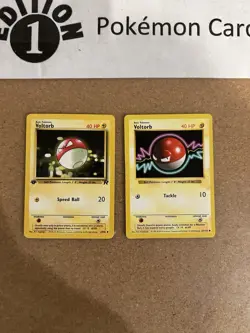 Voltorb 1st Edition + Voltorb Shadowless Pokemon Card Lot Vintage WOTC - Image 1