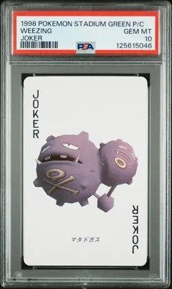 Pokemon Stadium Green Weezing Joker Playing Card 1998 PSA 10 GEM - Image 1
