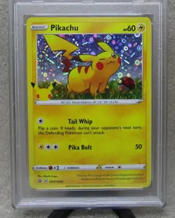 PSA 9 MINT GRADED 2020 Pokemon PIKACHU HOLO GENERAL MILLS Black Star Card E - Image 3