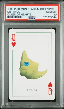 Pokemon Stadium Green Metapod Queen of Hearts Playing Card 1998 PSA 10 GEM - Image 1