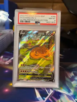 Pokemon Charizard V SWSH260 SWSH: Sword & Shield Promo Cards Holo PSA 8 - Image 1