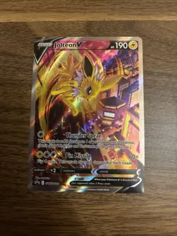 Pokemon TCG Jolteon V SWSH184 Promo Full Art Holo Black Star 190 HP Card - Image 1