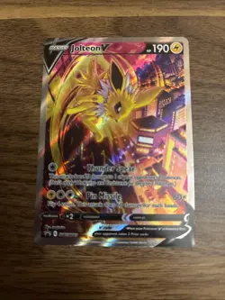 Pokemon TCG Jolteon V SWSH184 Promo Full Art Holo Black Star 190 HP Card - Image 2