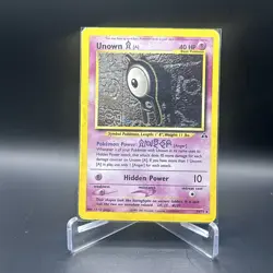 Pokemon Unown TCG Neo Discovery Holo Rare Card 14/75 HEAVY DMG - Image 1