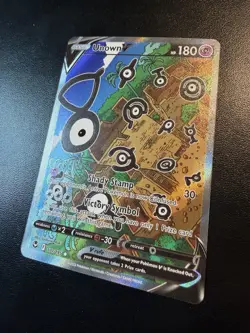 Pokemon TCG Unown V 177/195 Alternate Art Silver Tempest Card with Ink Error - Image 5