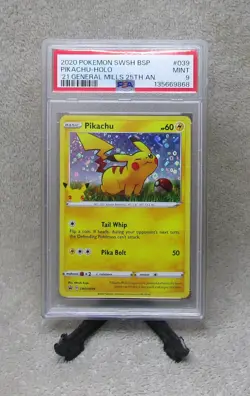 PSA 9 MINT GRADED 2020 Pokemon PIKACHU HOLO GENERAL MILLS Black Star Card D - Image 1