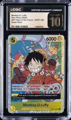2024 ONE PIECE CARD GAME 500 YEARS IN THE FUTURE MONKEY D. LUFFY CGC 10 PRISTINE - Image 1