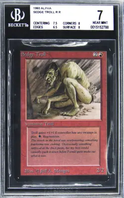 1993 MAGIC: THE GATHERING ALPHA SEDGE TROLL BGS 7 - Image 1
