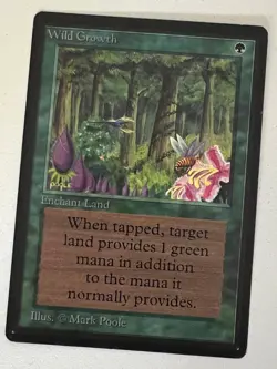 Magic the Gathering MTG Beta Wild Growth LP (Beta Bob) - Image 1