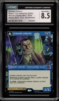 Magic MTG Norman Osborn Spider-Man Mythic Rare Foil Borderless #0220 CGC 8.5 - Image 1