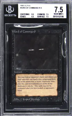 1993 MAGIC THE GATHERING ALPHA WORD OF COMMAND BGS 7.5 - Image 1