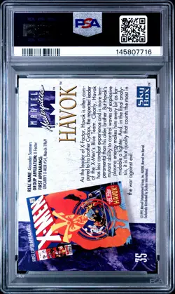 1992 MARVEL MASTERPIECES #35 HAVOK PSA 8 - Image 2