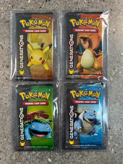 Pokemon TCG 4x (=1 Artset) 2016 Generations Booster Pack Genuine Factory Sealed - Image 1