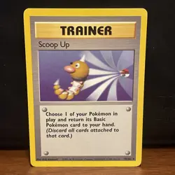 Pokemon TCG Base Set Scoop Up Trainer Rare Vintage Card 78/102 Unlimited LP - Image 1