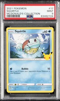 2021 POKEMON MCDONALD'S COLLECTION #17 SQUIRTLE PSA 9 - Image 1
