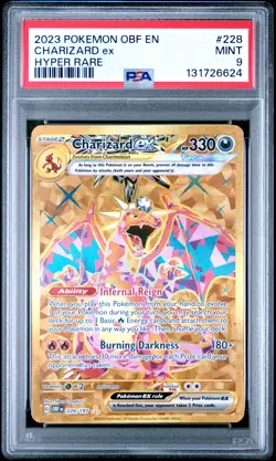 2023 POKEMON OBF EN-OBSIDIAN FLAMES HYPER RARE #228 CHARIZARD EX PSA 9 - Image 1
