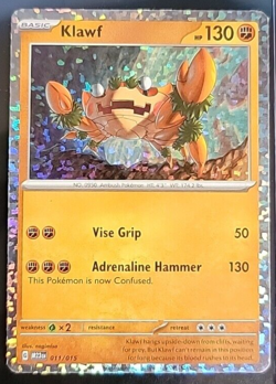 Klawf Holo McDonalds 2023 Pokemon TCG Card 11/015 M23en - Image 1