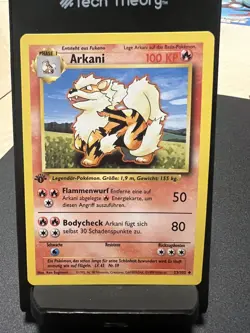Pokemon TCG Arcanine (ARKANI) Base Set 23/102 Regular 1st Edition GERMAN - Image 1