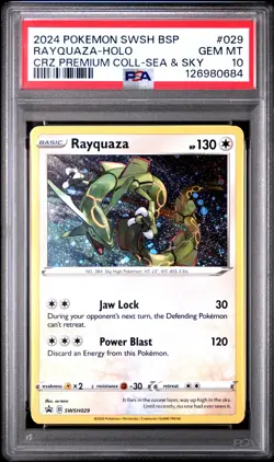 2024 POKEMON SWSH BLACK STAR PROMO #029 RAYQUAZA-HOLO PSA 10 - Image 1