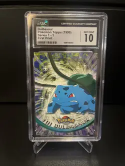 Pokemon Topps Bulbasaur Series 1 (1999) #1 - CGC 10 GEM MINT - First Print - Image 1