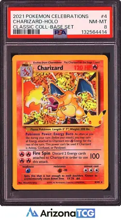 Pokemon 2021 Charizard 4/102 Holo Celebrations Classic Collection PSA 8 - Image 1