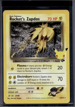 2021 Pokemon SWSH Celebrations Rocket's Zapdos Classic Collection #15/132 - Image 1
