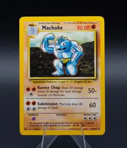 Machoke Pokemon Card TCG Base Set 34/102 Unlimited - Image 1