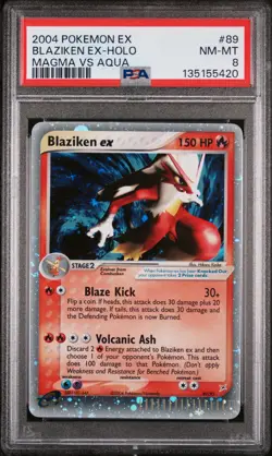2004 POKEMON EX TEAM MAGMA VS TEAM AQUA #89 BLAZIKEN EX-HOLO PSA 8 - Image 1