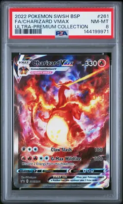 2022 POKEMON SWSH ULTRA-PREMIUM COLLECTION #261 FULL ART/CHARIZARD VMAX PSA 8 - Image 1