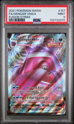 2021 POKEMON SWORD & SHIELD FUSION STRIKE #157 FULL ART/GENGAR VMAX PSA 9 - Image 1