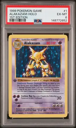 1999 POKEMON BASE SET 1ST EDITION #1 ALAKAZAM-HOLO PSA 6 - Image 1